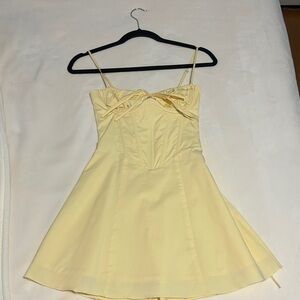 Elegant Yellow Spaghetti Strap Dress